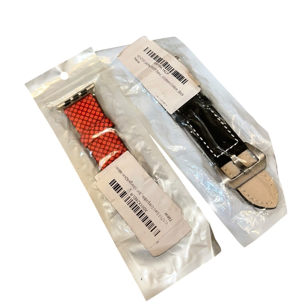 NEW Apple Watch Band Bundle Accessories Red & Black Leather Design 42mm Styles!